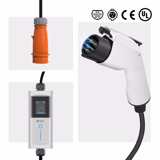16A 32A Typ 2 auf Typ 1 J1772 auf Typ2 Elektroauto-Adapter 220V EV-Ladegerät-Adapter für Tpc