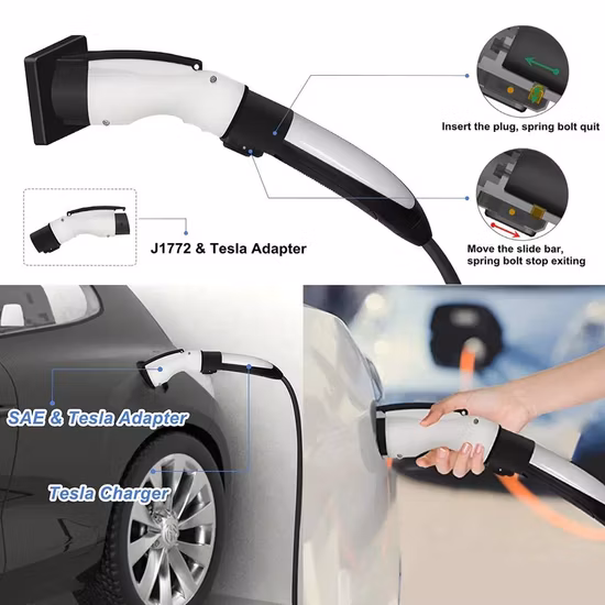 48A-Adapter für Tesla auf J1772 EV-Ladeadapter Typ 1 New Energy Car-Adapter 250V für Tesla-Ladegerät